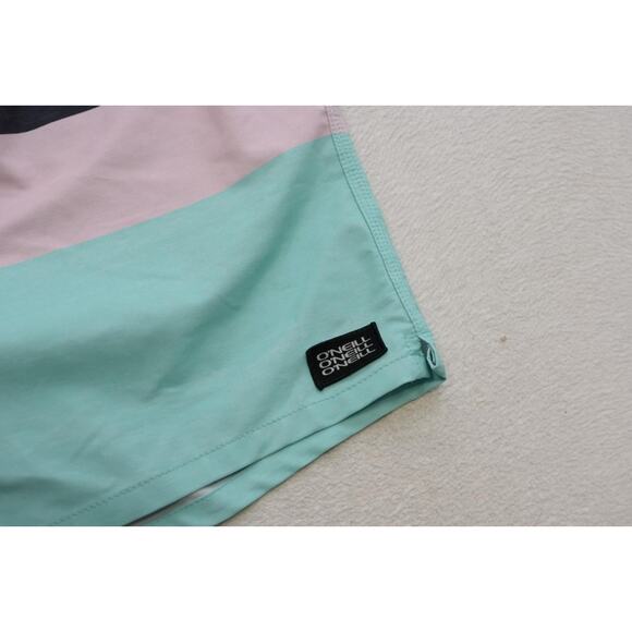 Oneill Board Shorts Athletic Striped Surf Water Stretch Mens Medium - Picture 2 of 7